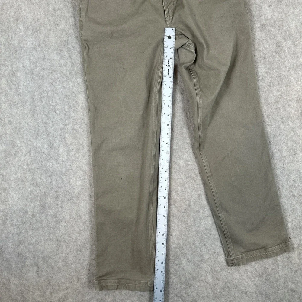 Duluth Trading Flex Fire Hose Pants Mens 32x30 Khaki Slim Fit Work Jeans